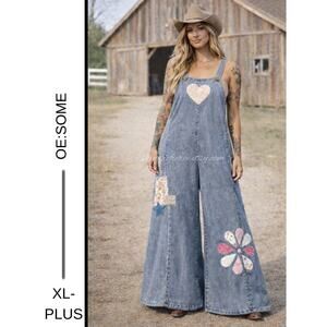 MSRP: $79 | ✨ EE:SOME Upcycled  Palazzo Overalls labeled a 2X (fits XL-Plus) ✨